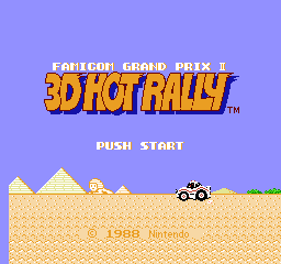 Famicom Grand Prix: F-1 Race title screen for Famicom Disk System